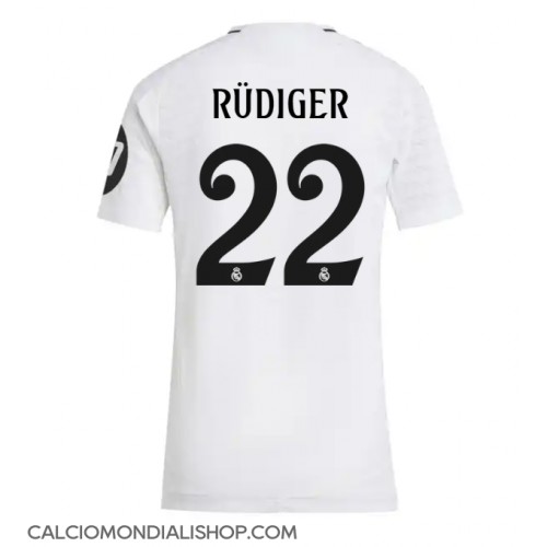 Maglie da calcio Real Madrid Antonio Rudiger #22 Prima Maglia Femminile 2024-25 Manica Corta